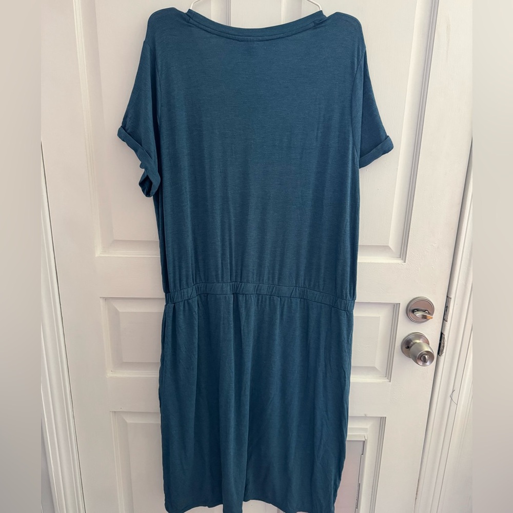 32 Degrees Cool Heather Quiet Teal Casual Dress With Pockets Size XXL NWT - Picture 5 of 7